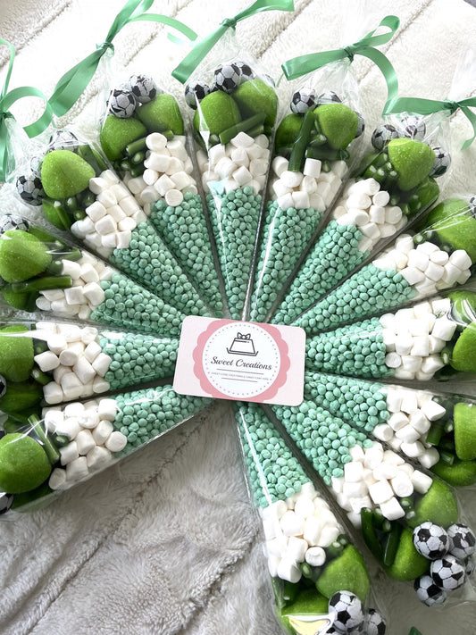 Green Football Sweetie Cones