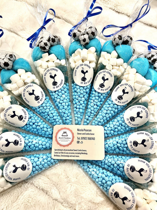 Blue Football Sweet Cones